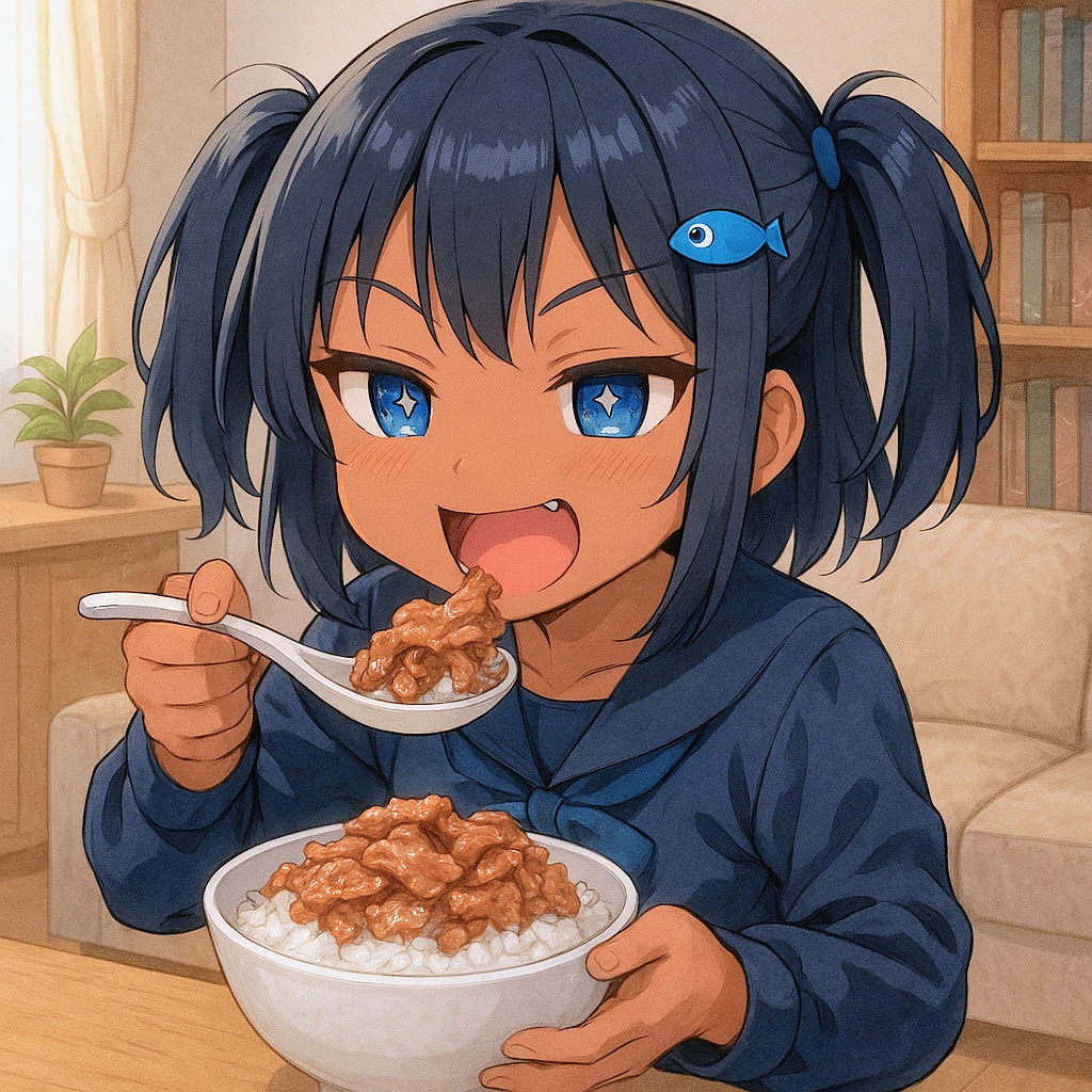 豚こまを焼肉のタレで炒めるこなつちゃん