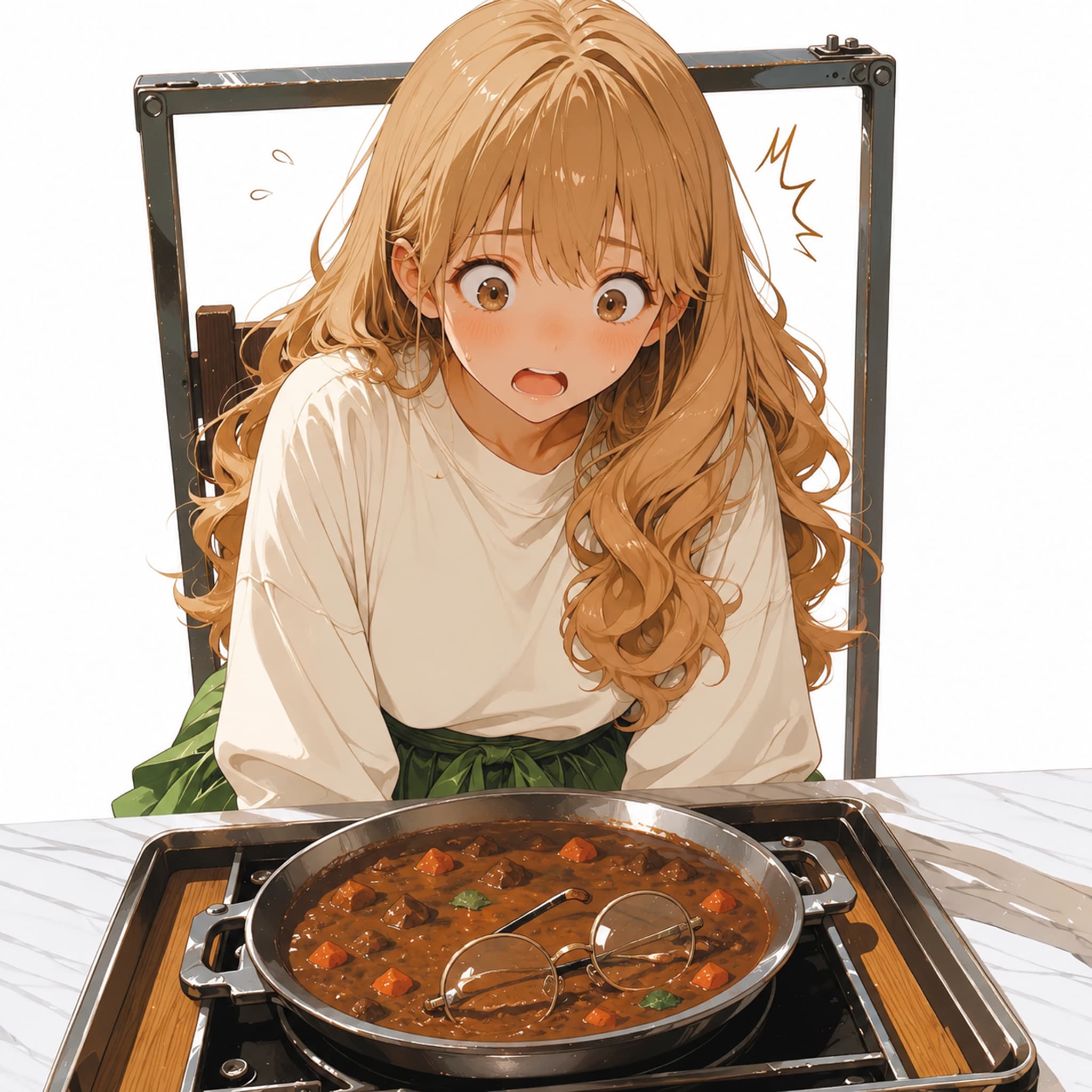 【特報‼︎】『鼻なし疑惑のHARPYちゃん、メガネをカレーに落とした画像が拡散』
