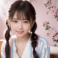 淡いストライプ柄の女の子 5枚目