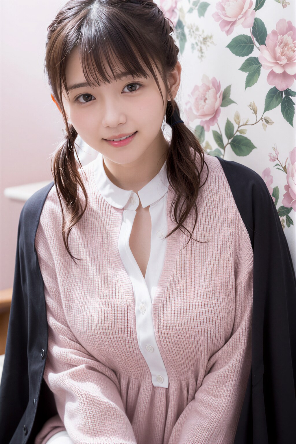 淡いストライプ柄の女の子