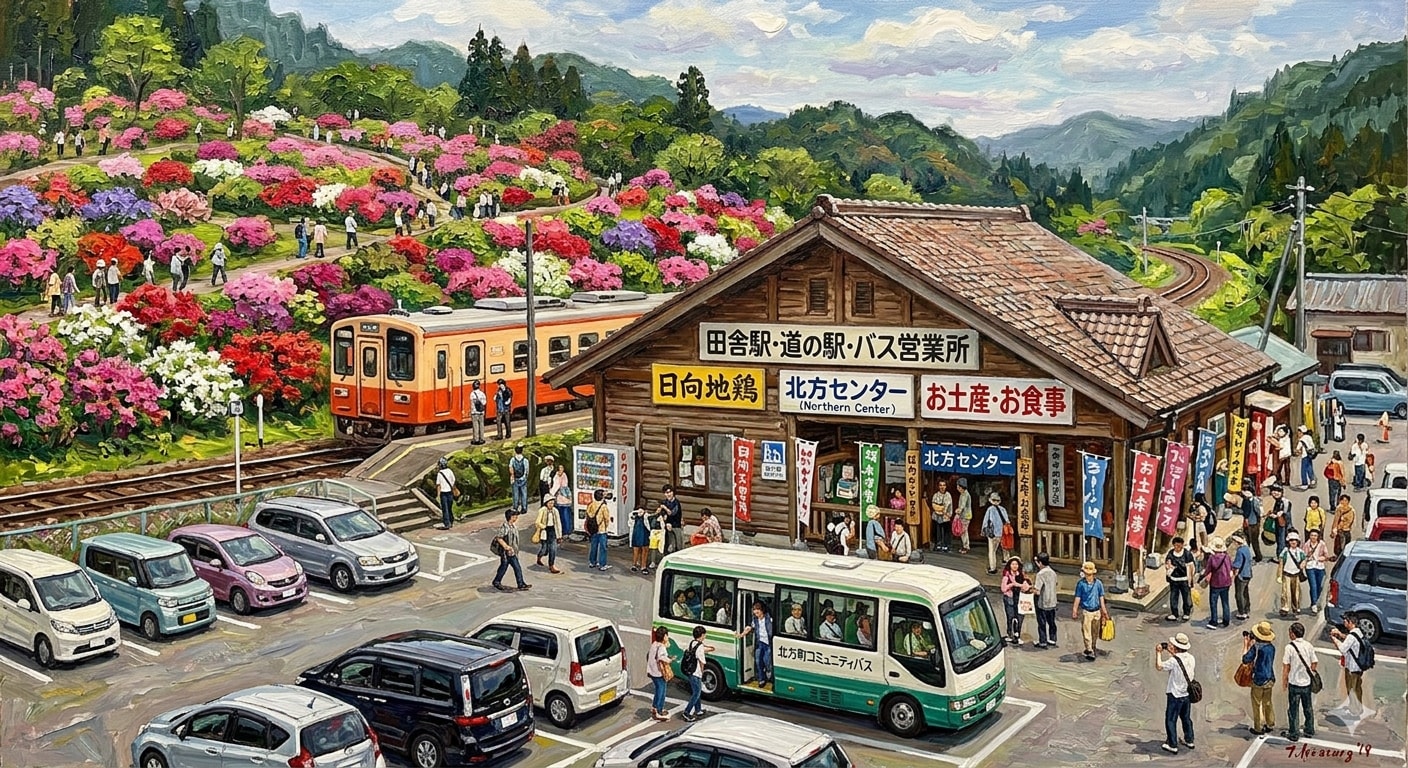 活気ある田舎駅風景 | の人気AIイラスト・グラビア