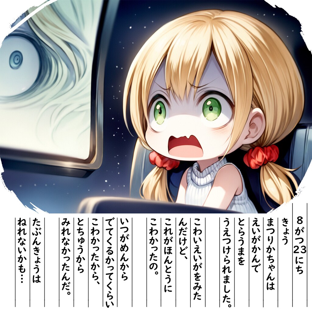 【絵日記】こわいえいがです＞＜