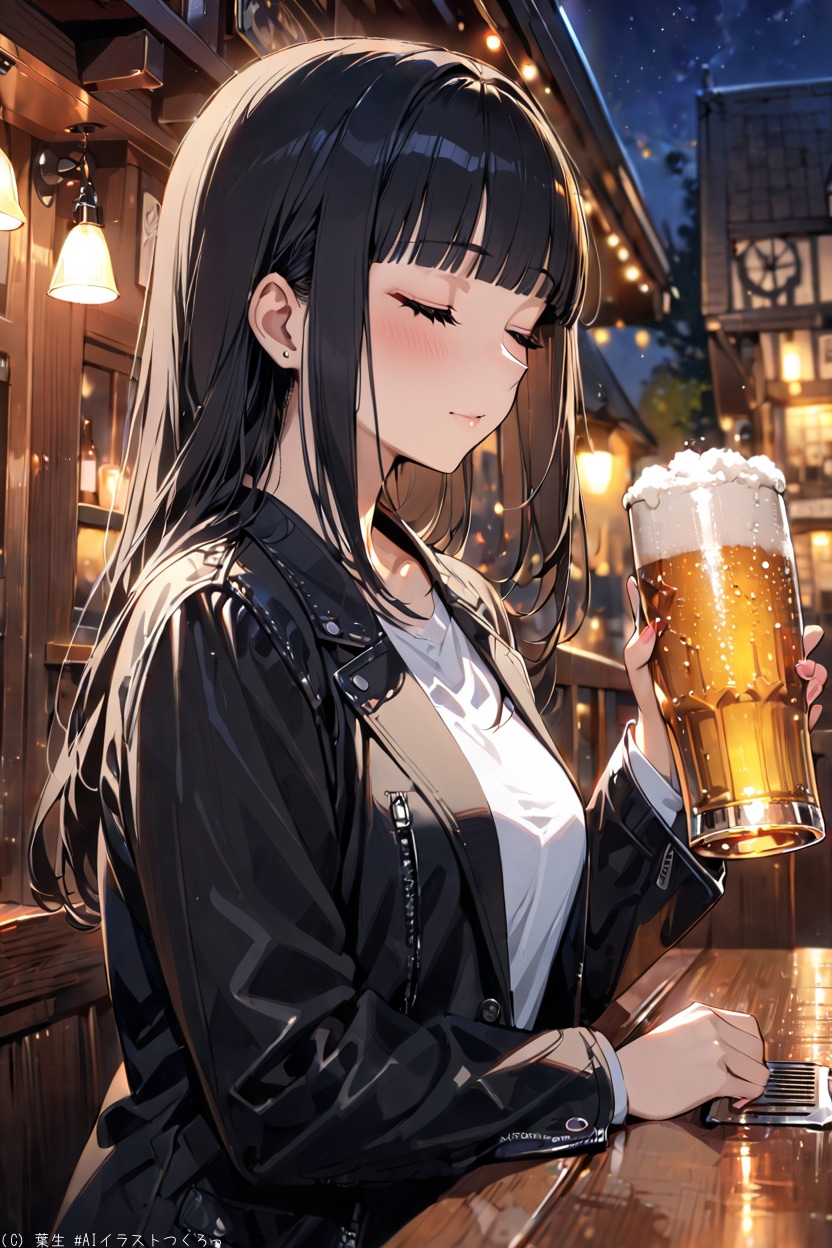 帰りにビールを一杯 | の人気AIイラスト・グラビア