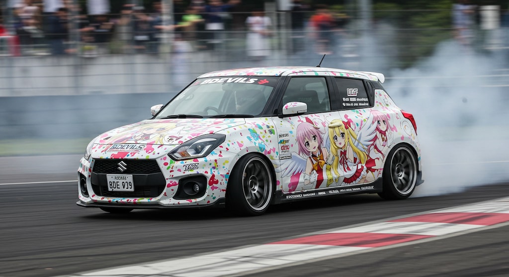 アニメキャラ痛車スイフトスポーツのドリ車
