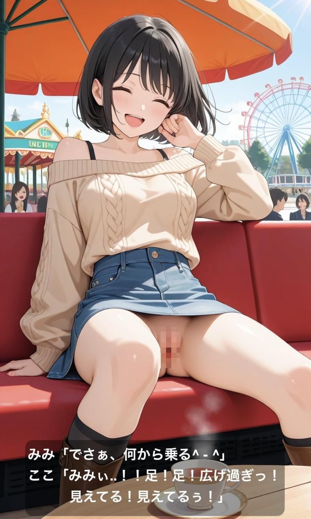 イラスト漫画みみここ！「ノーパンデート」①