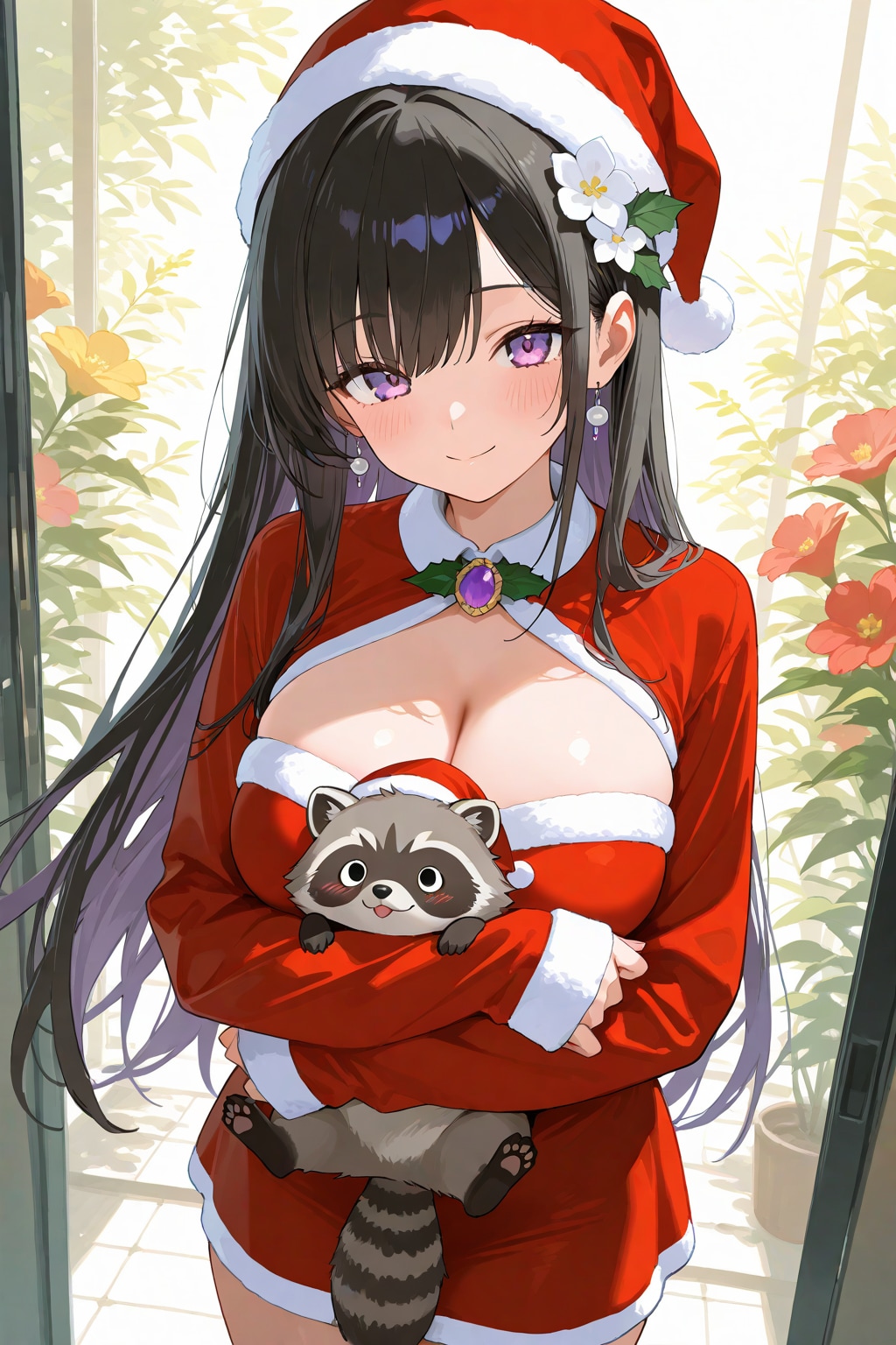 アライグマとサンタさん | の人気AIイラスト・グラビア