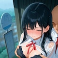 バス停で雨宿りしてる女の子を暖めてあげるために…… 2枚目