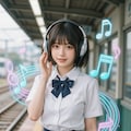 ヘッドホン女子🎧 4枚目