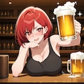バーでビールを飲むガテンちゃん色々 2枚目