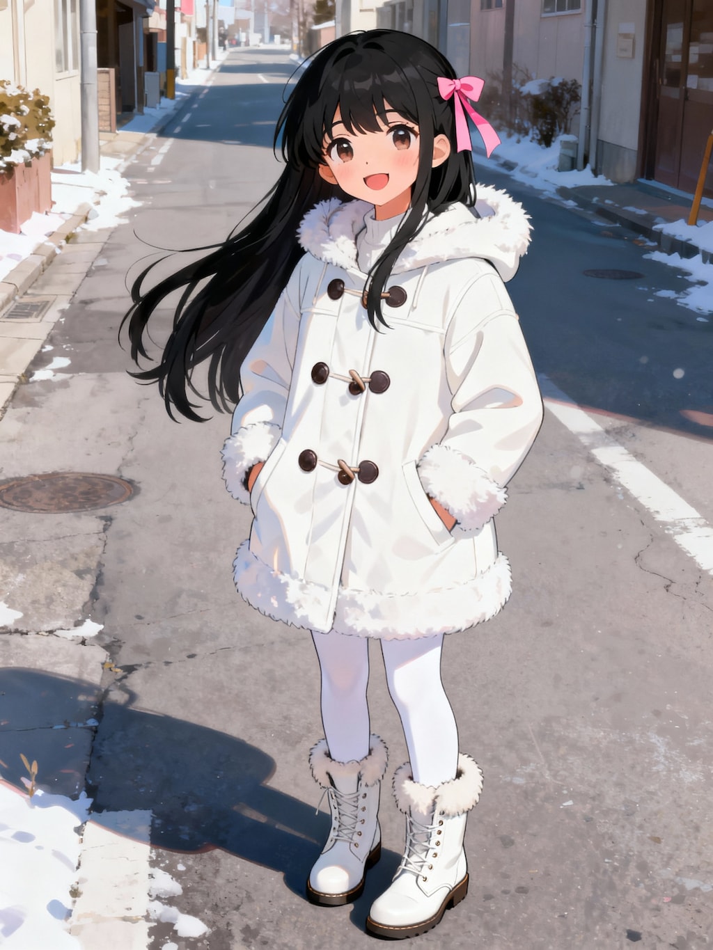 白コートの少女