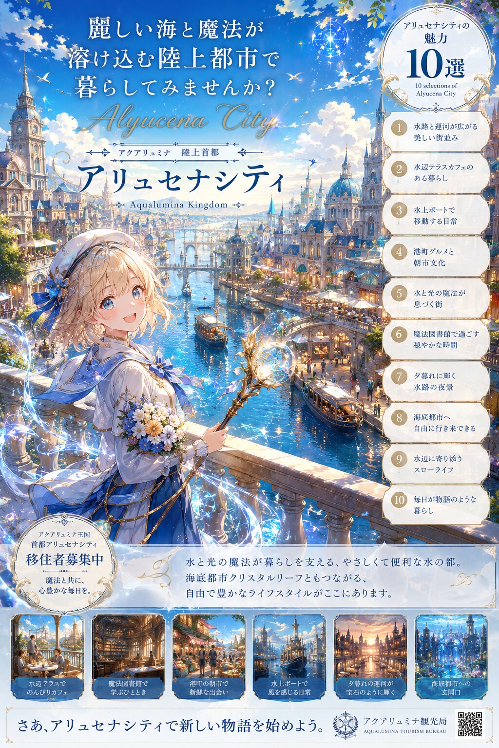優海に抱かれる魔法陸上都市『アリュセナシティ』