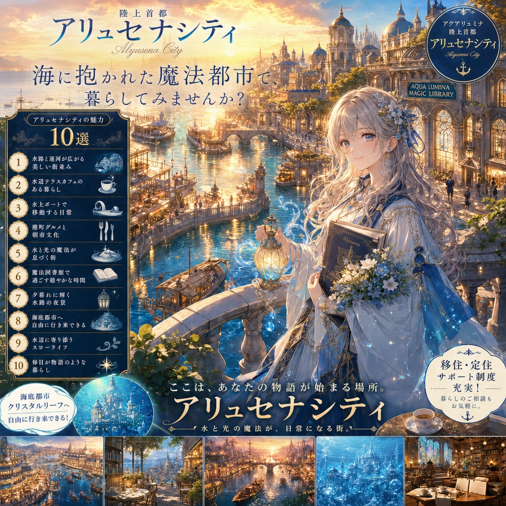 優海に抱かれる魔法陸上都市『アリュセナシティ』