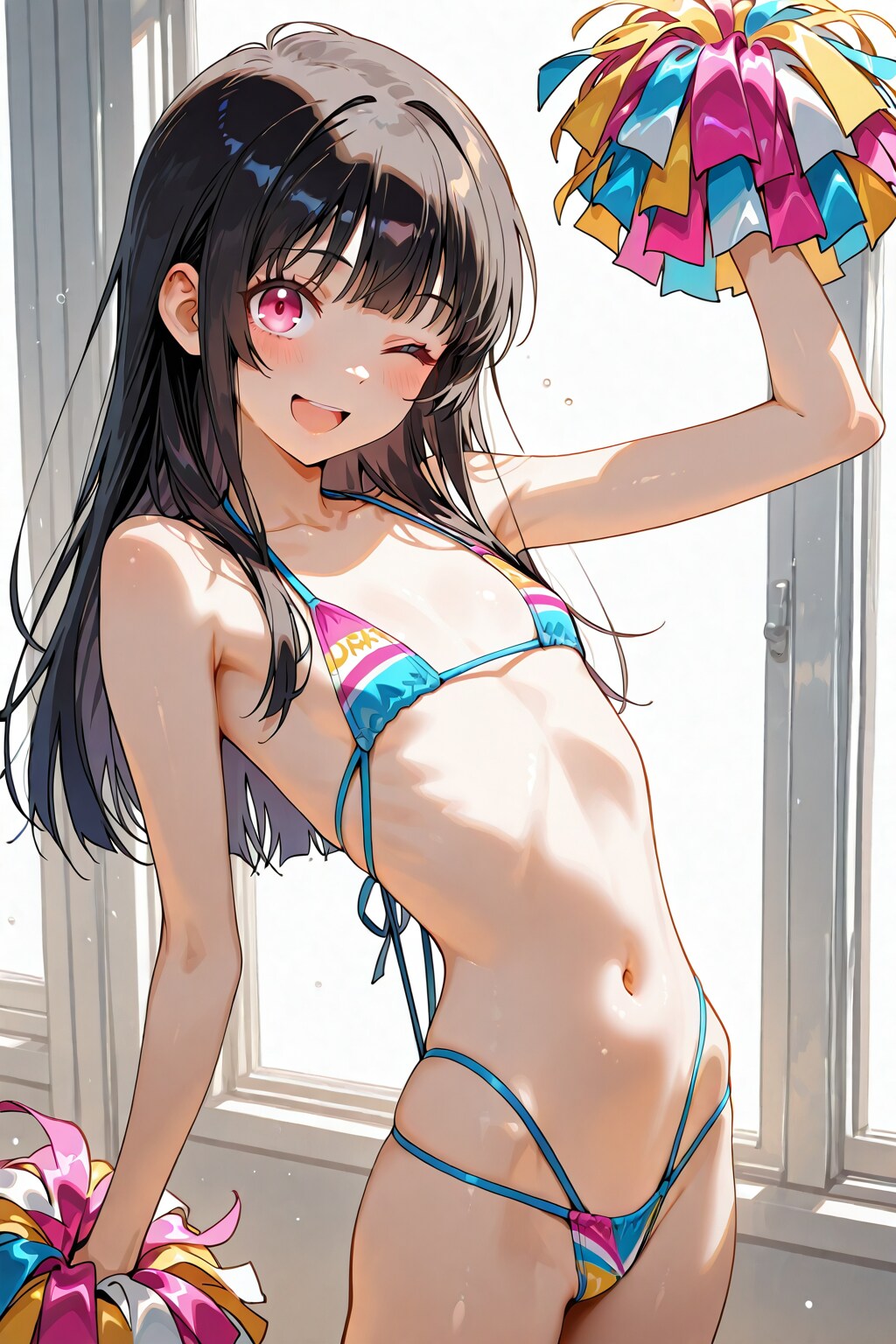 際どい水着でチアリーダーポーズの板野ちゃん