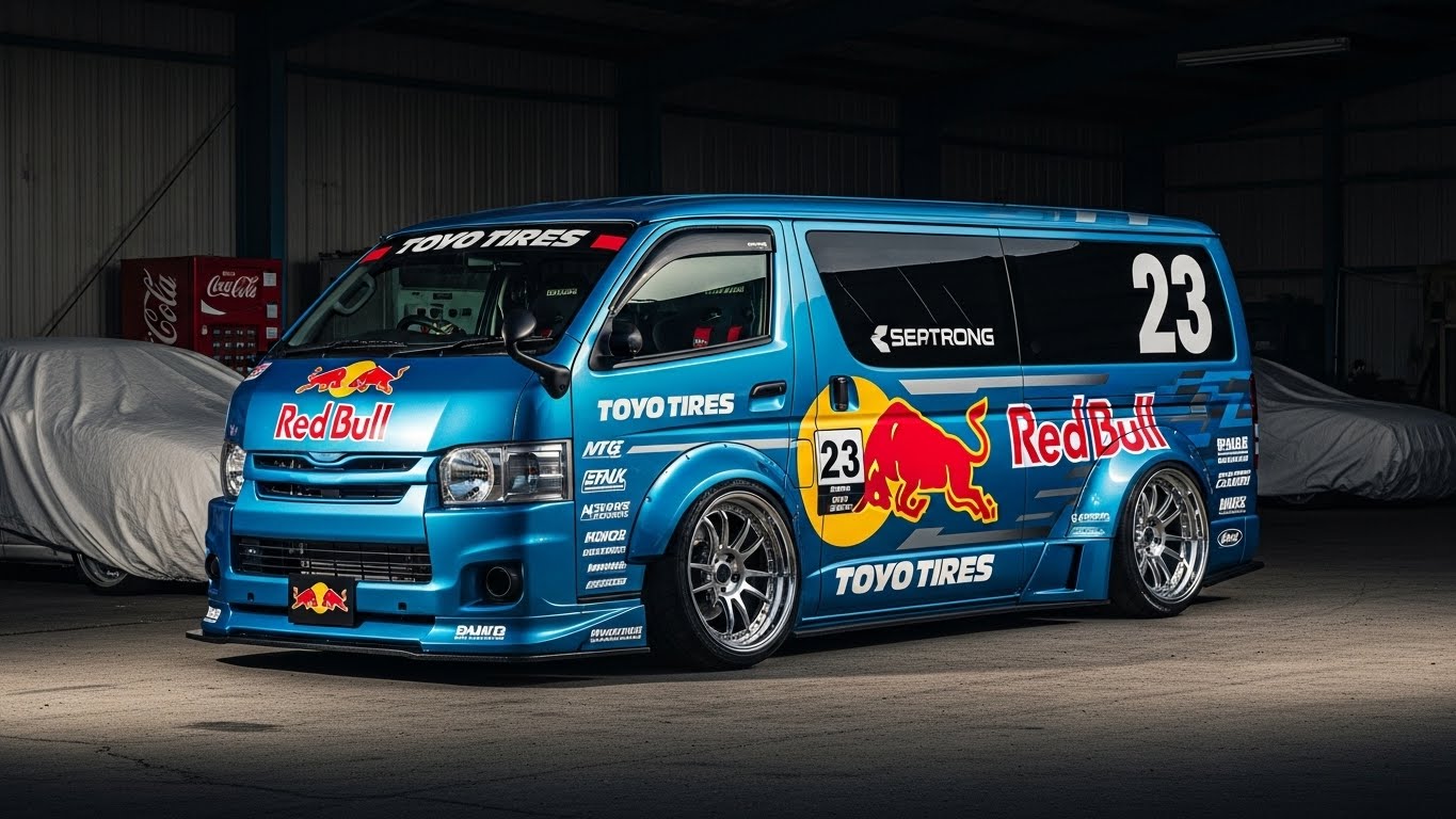トーヨータイヤレッドブルハイエースのドリ車 | の人気AIイラスト・グラビア