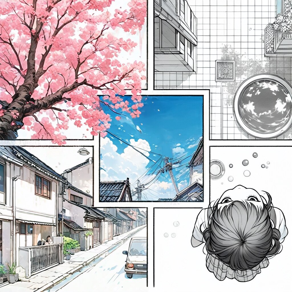 街と水たまり、少女188