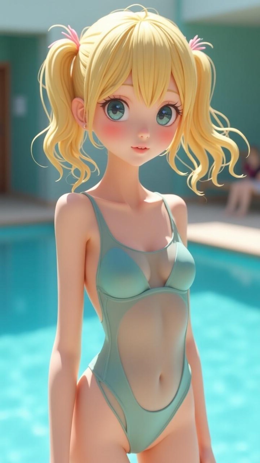 ツインテちゃんとプール