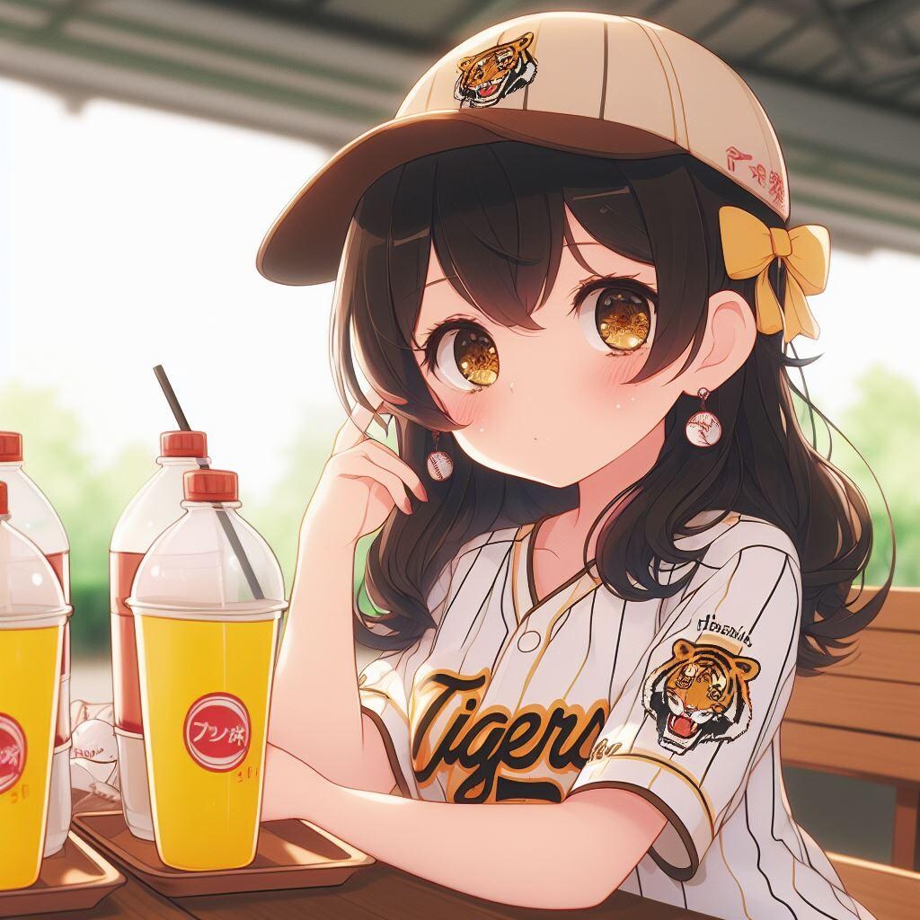 【38年ぶり、阪神日本一】可愛い、阪神タイガース ファンの女の子 #1【DALL-E3】