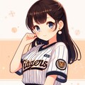 【38年ぶり、阪神日本一】可愛い、阪神タイガース ファンの女の子 #1【DALL-E3】 3枚目