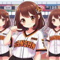 【38年ぶり、阪神日本一】可愛い、阪神タイガース ファンの女の子 #1【DALL-E3】 8枚目
