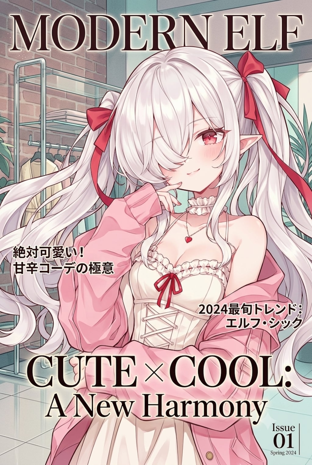 エルフ界の雑誌表紙のシロネさん