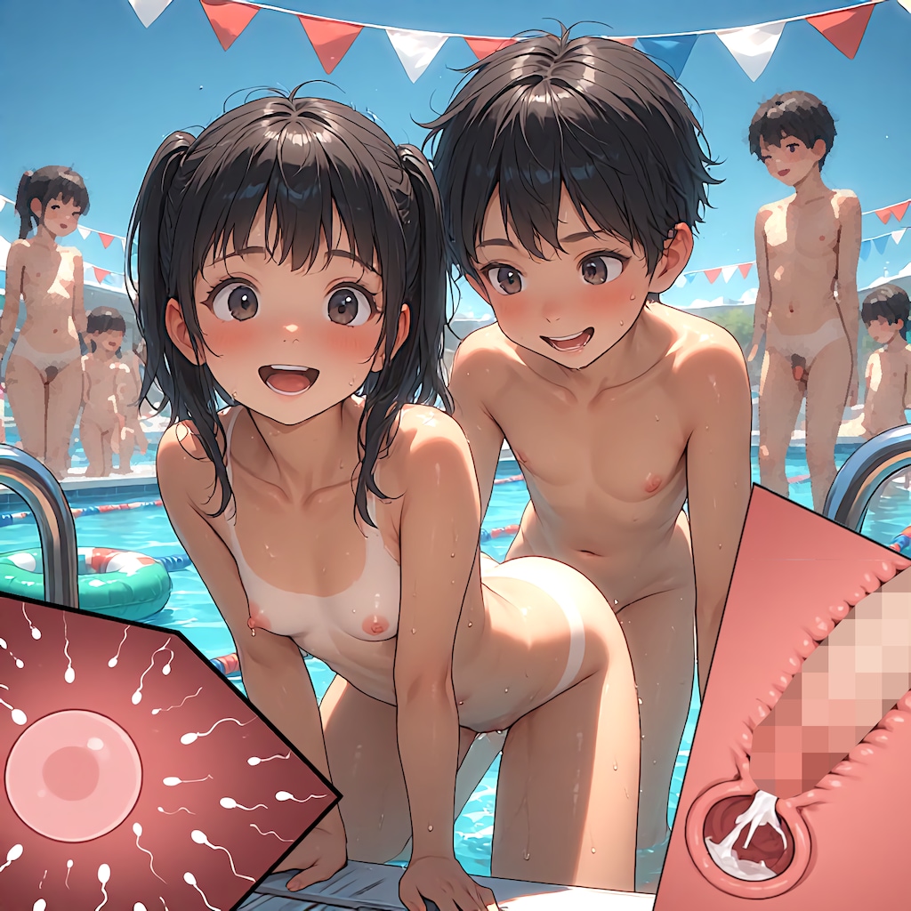 【全裸百景シリーズ】プール編（差分：断面図あり）