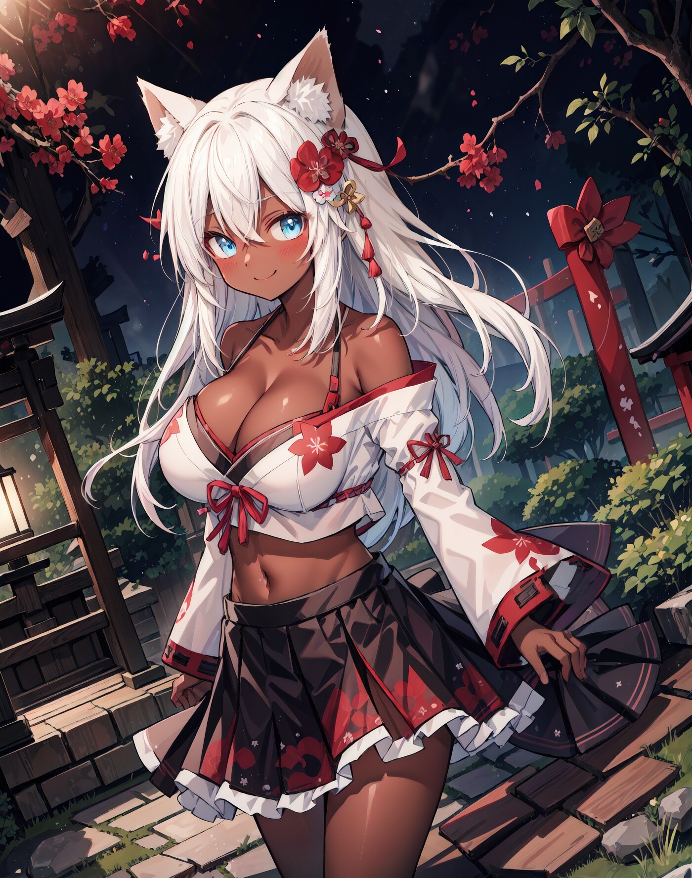 褐色巫女狐娘