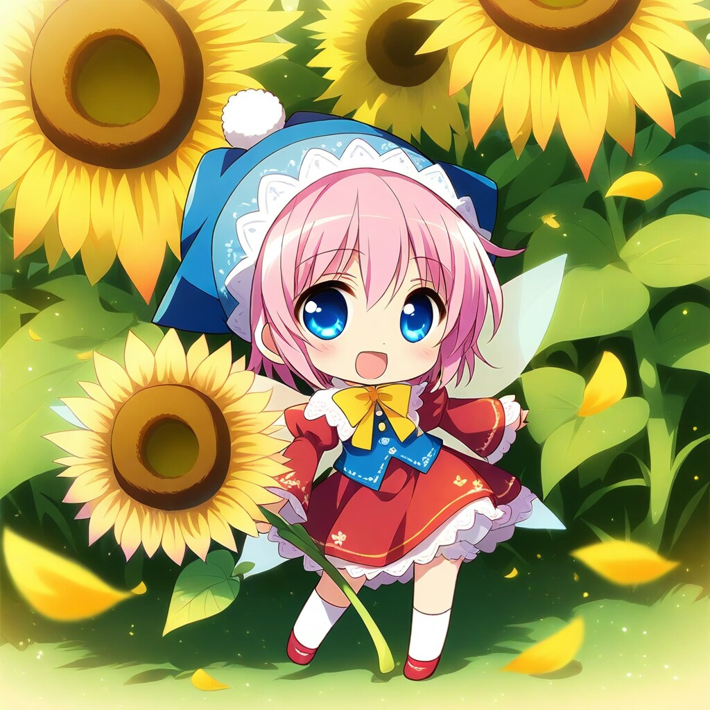 ひまわり畑の妖精 | の人気AIイラスト・グラビア