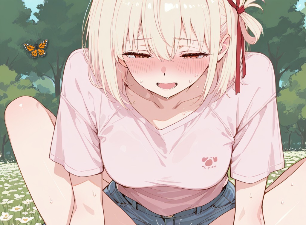 花畑の二人810