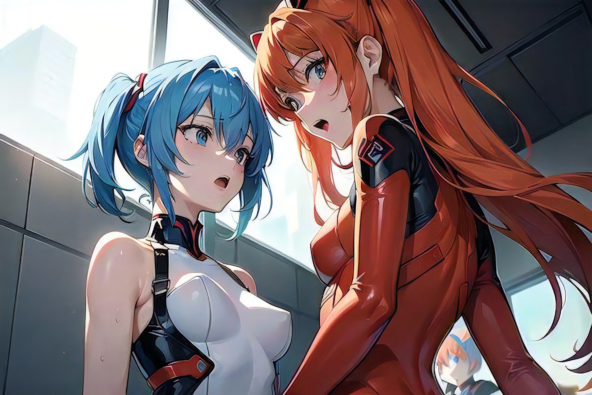綾波っぽい娘とアスカっぽい娘