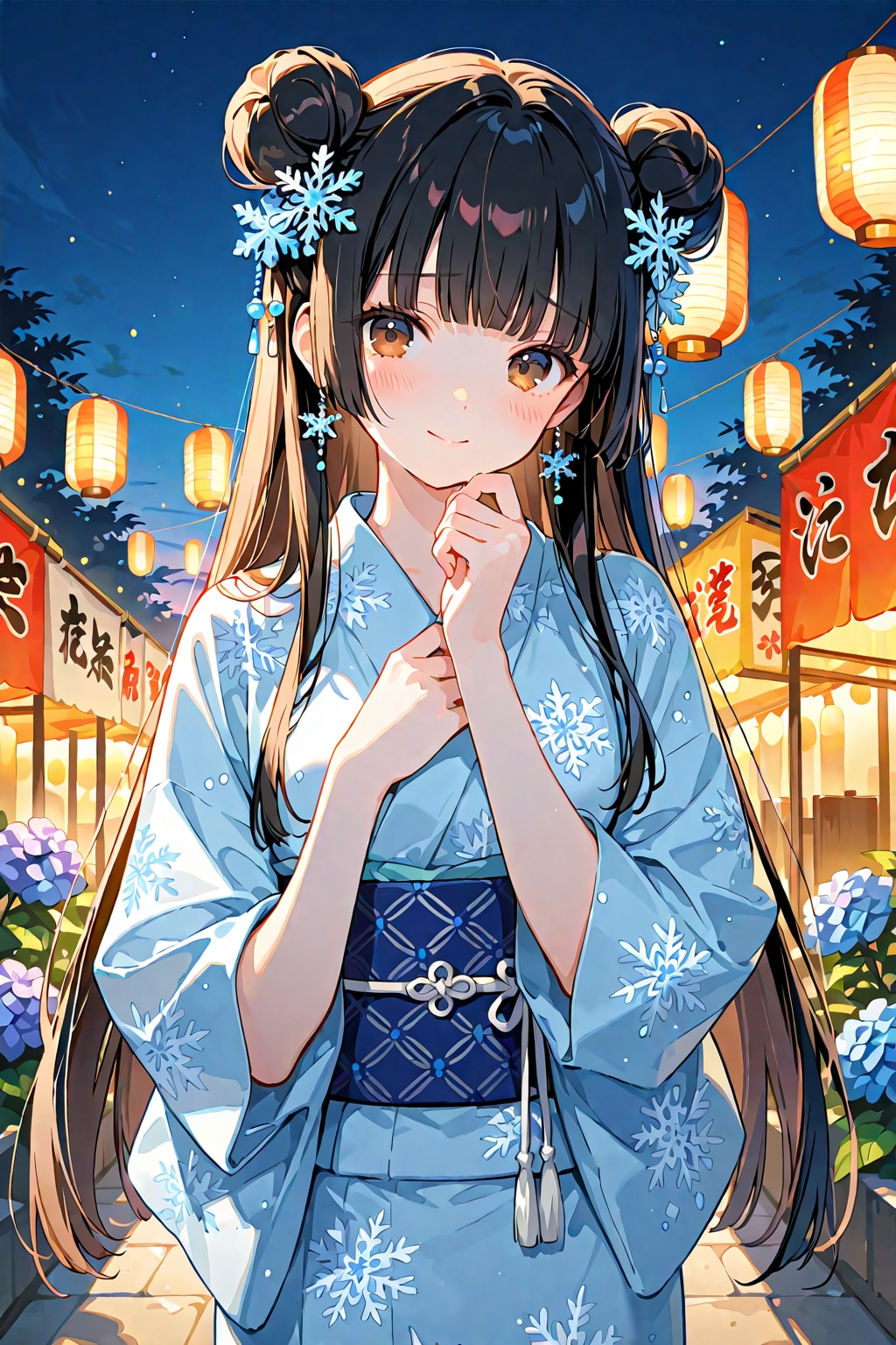 夏祭りに雪娘