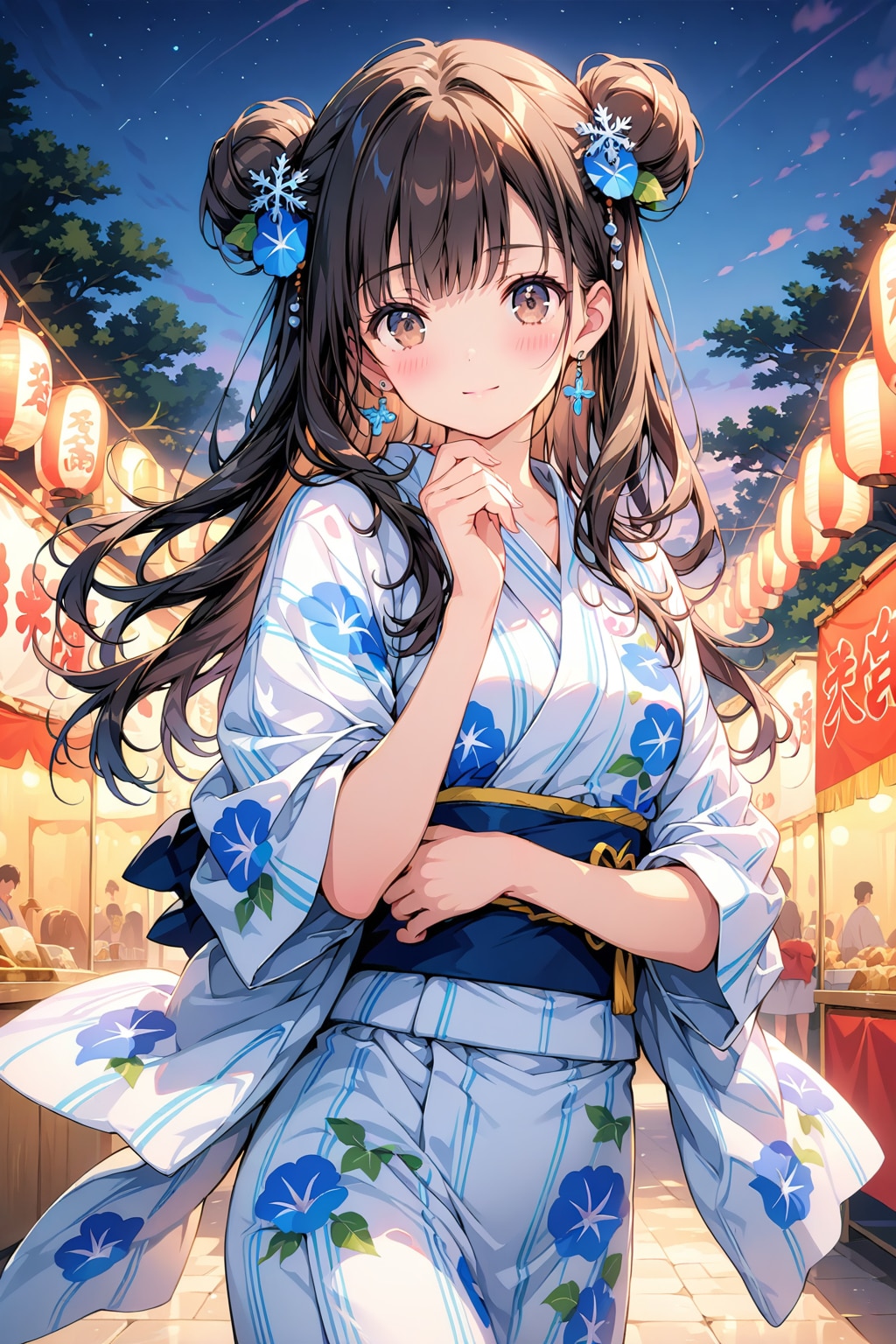 夏祭りに雪娘