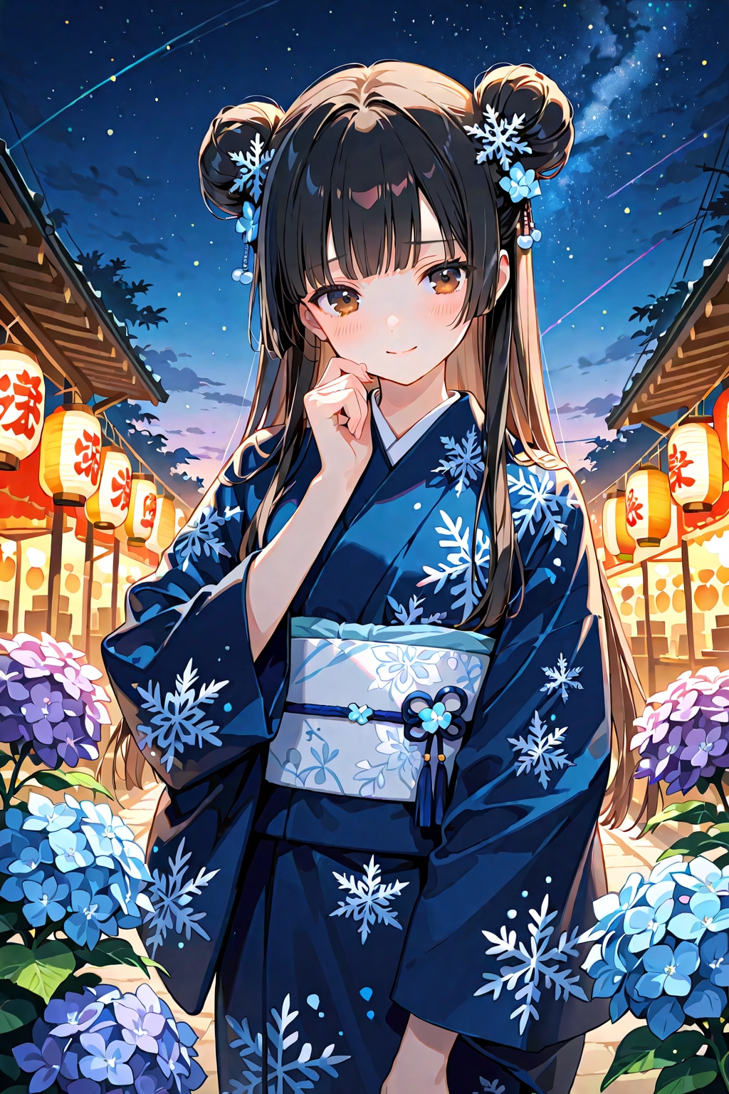 夏祭りに雪娘