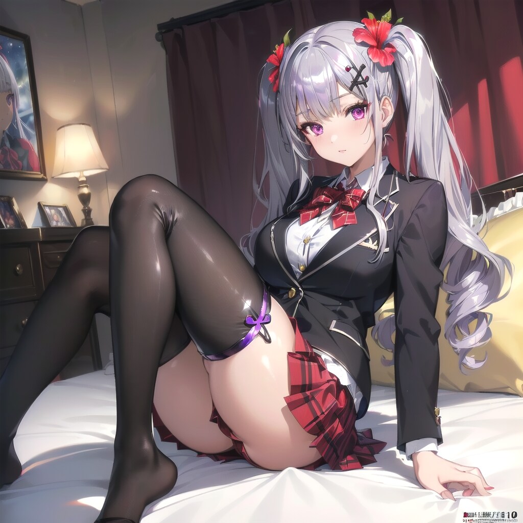 銀髪ツインテちゃん自室でリラックス