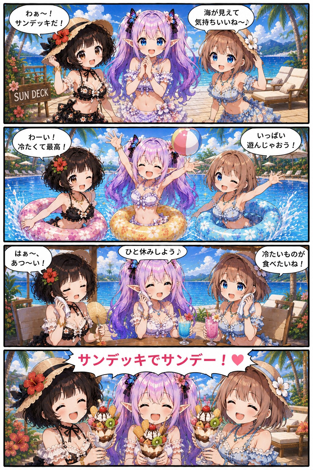 サンデッキで......