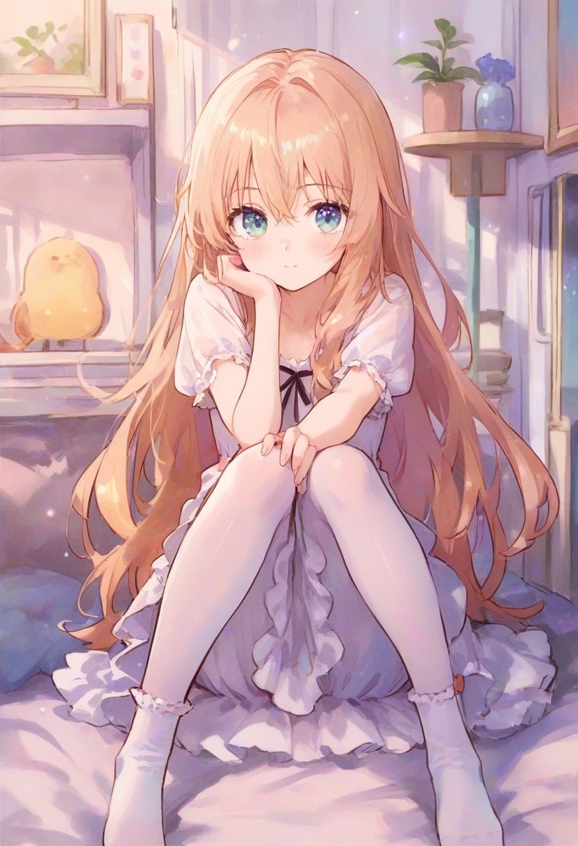 少女の部屋(水彩タッチ)(120) | の人気AIイラスト・グラビア