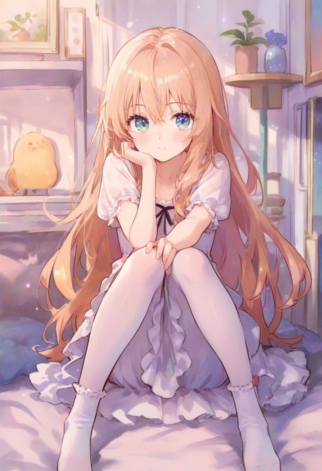 少女の部屋(水彩タッチ)(120)