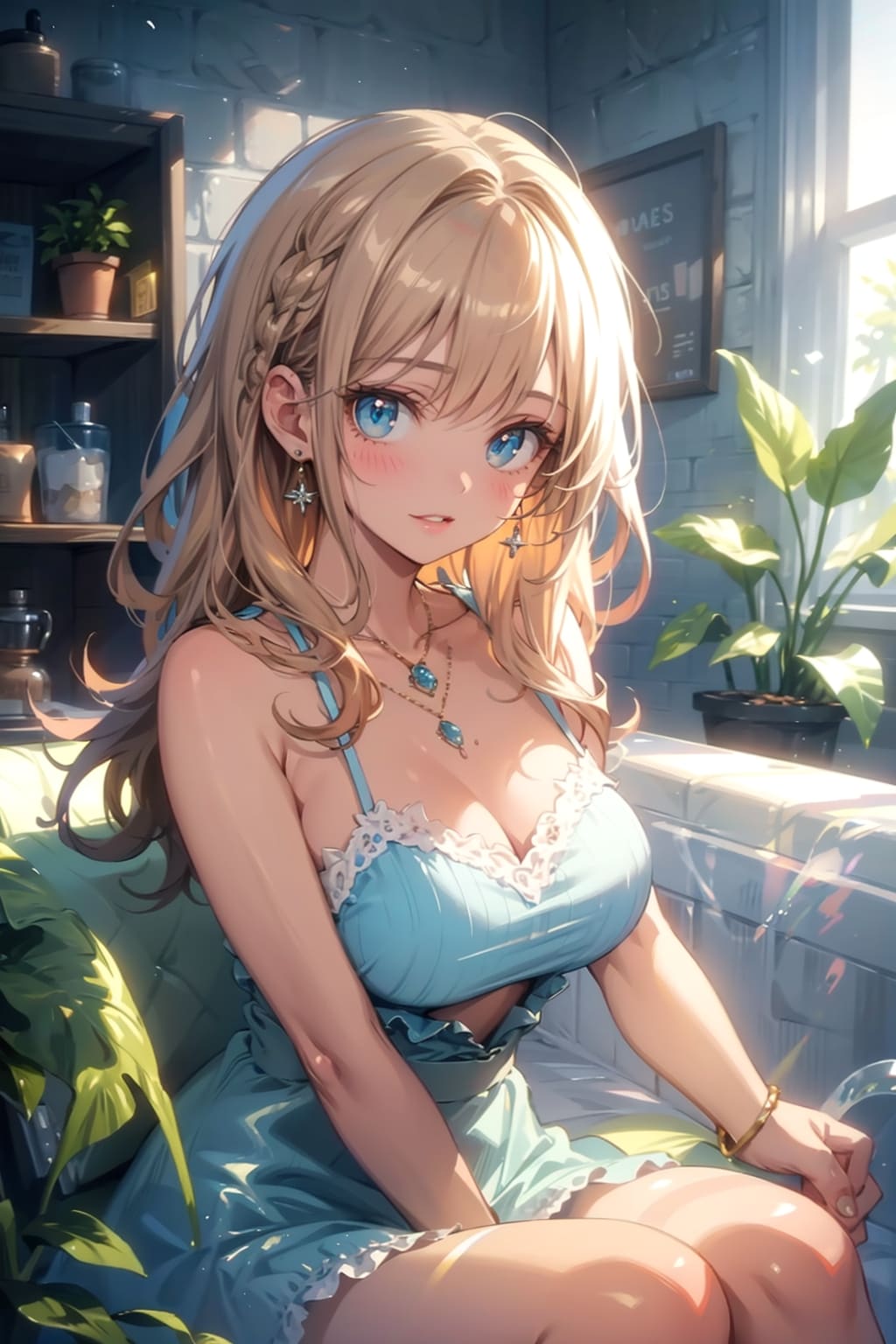 ６　頬杖をする少女