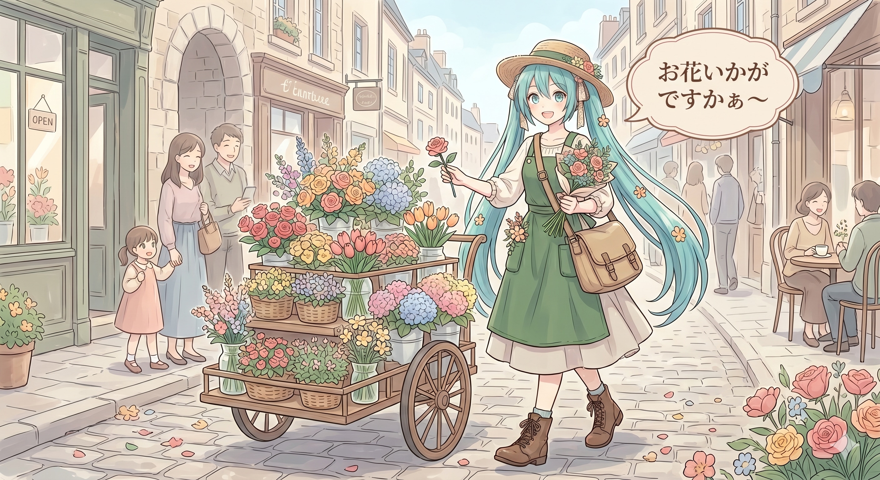 花売りのミクさん🌷 | の人気AIイラスト・グラビア