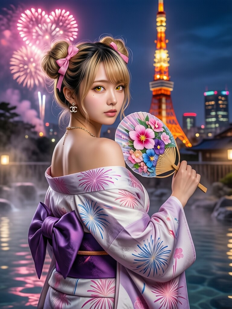 巴💓花火に東京タワー