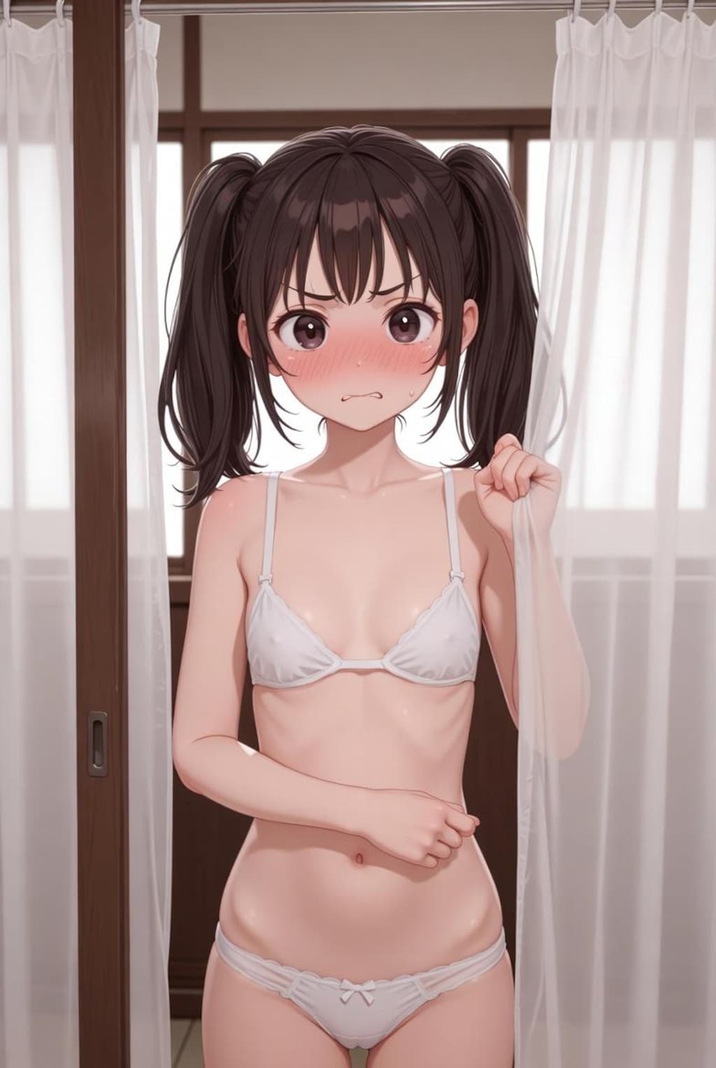 保健室で着替えに遭遇（怒った顔） 02