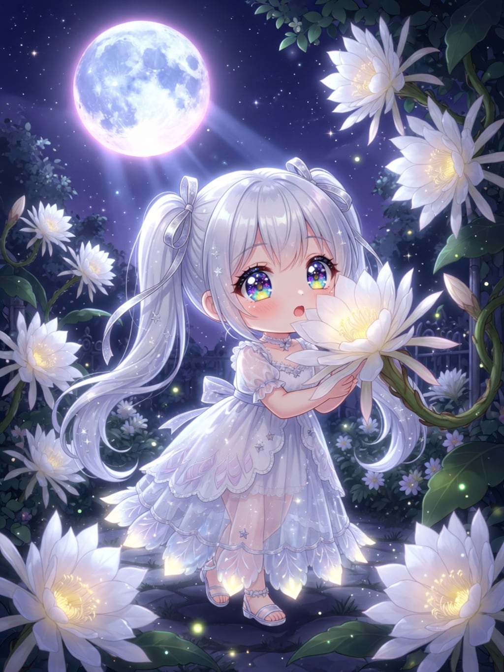 月下美人開花