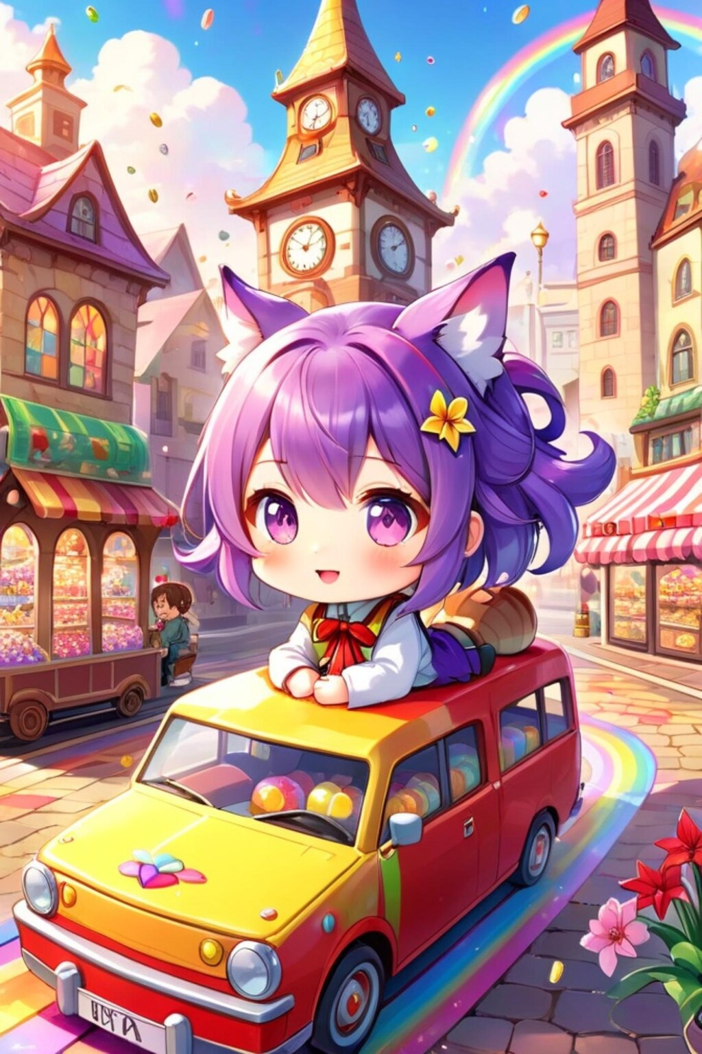 けもみみの紫髪ちゃん