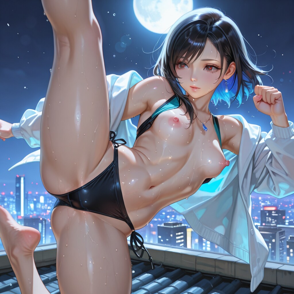心・技・体:ナイスバディ♡ ( ద౪ద) 月が綺麗ですね　ﾋﾞｰﾁｸも♡　あ、指6本