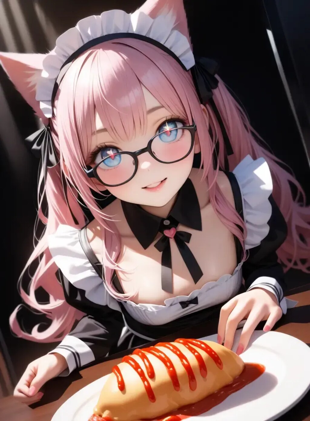 猫耳オムライス