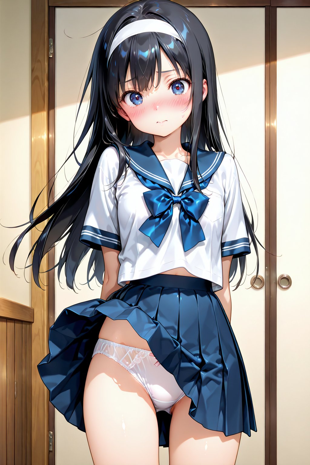 風でめくれるスカート