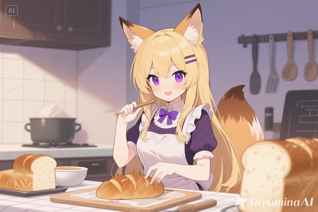 パンを焼くクレアちゃん