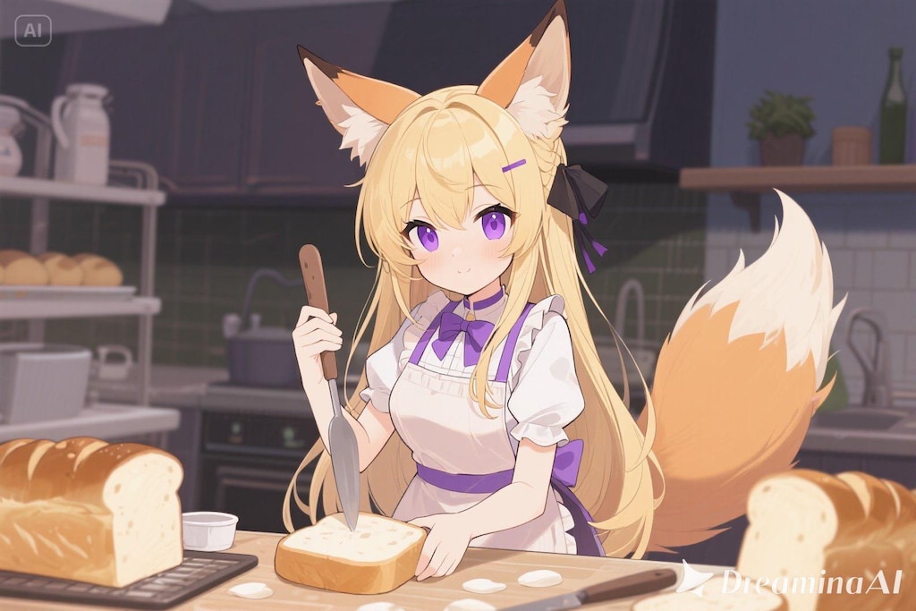 パンを焼くクレアちゃん