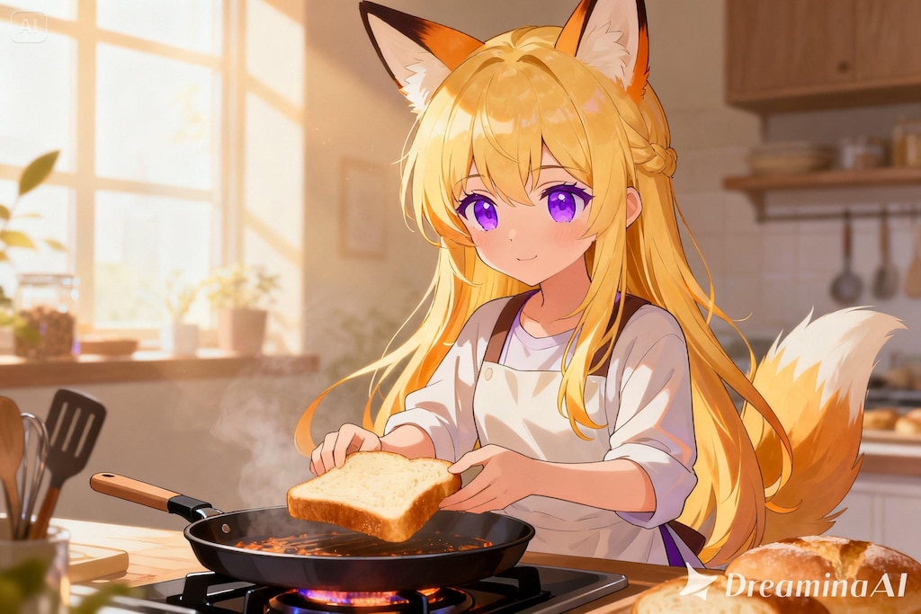パンを焼くクレアちゃん