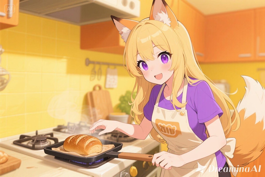 パンを焼くクレアちゃん