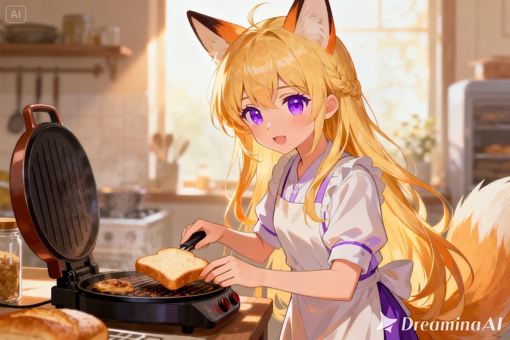パンを焼くクレアちゃん